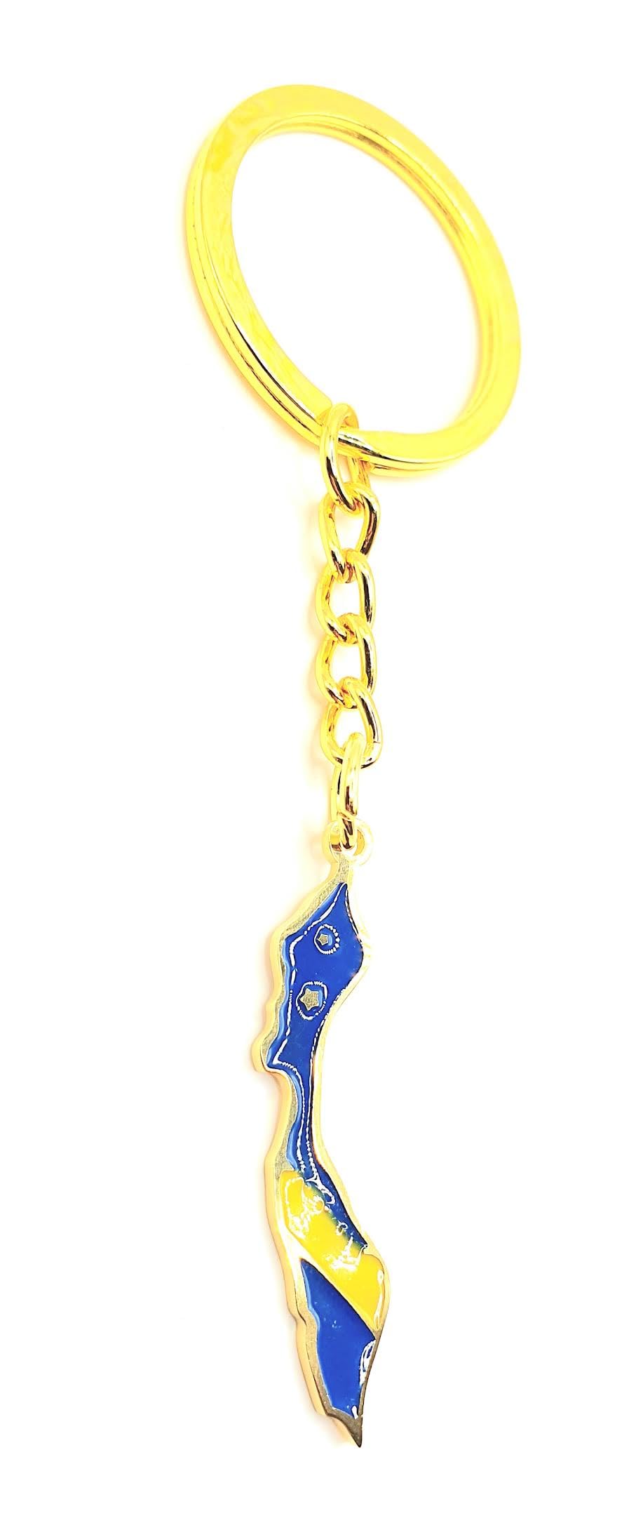 Curacao Caribbean Gold Key Ring Chain Country Flag Metal Enamel Keyring