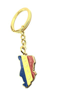 SNS Components Chad Central Africa Republic of Chad Gold Key Ring Chain Country Flag Metal Enamel Keyring