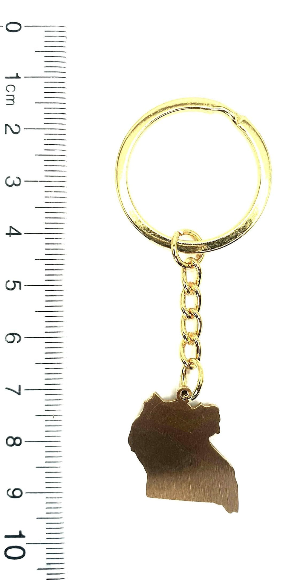 Uganda Ugandan East Africa Gold Key Ring Chain Country Flag Metal Enamel Keyring