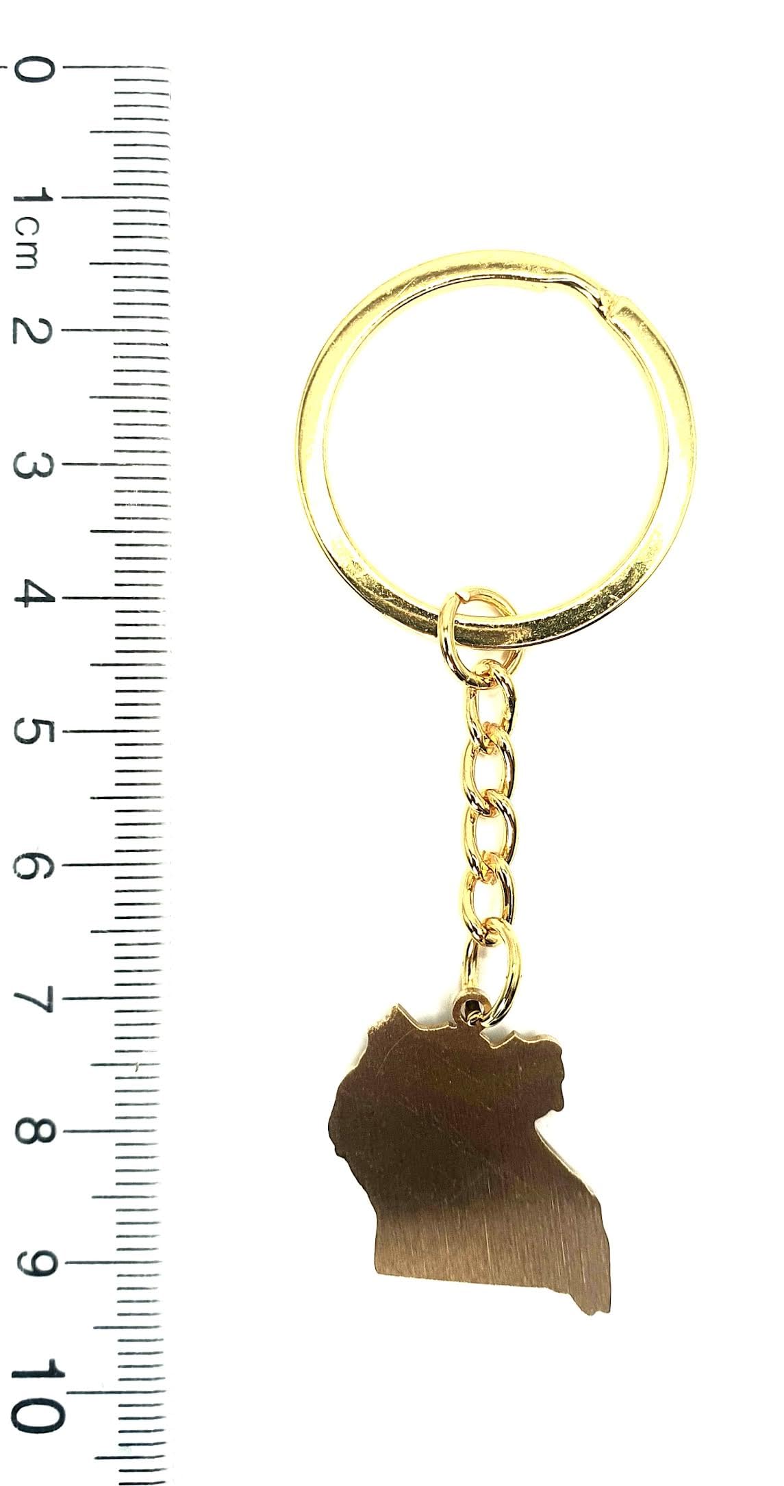 Uganda Ugandan East Africa Gold Key Ring Chain Country Flag Metal Enamel Keyring