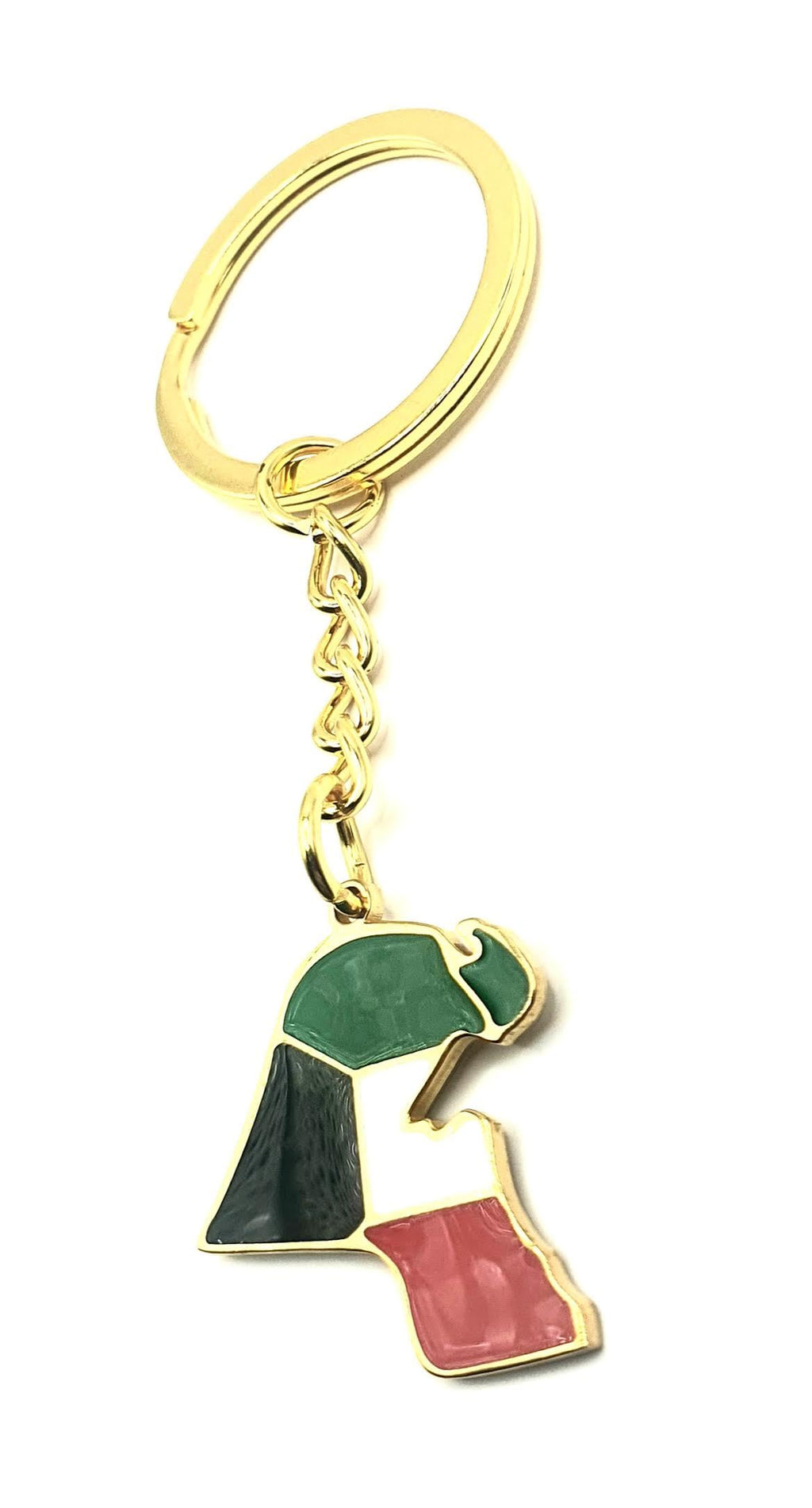 Kuwait Kuwati Middle East Gold Key Ring Chain Country Flag Metal Enamel Keyring