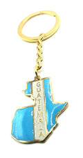 Guatemala Gold Country Map Flag Key Ring Chain Metal Enamel Keyring